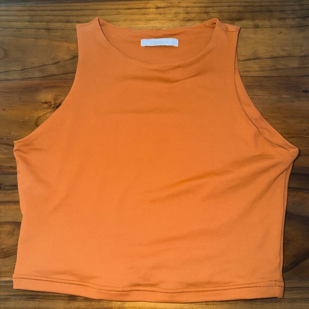ReoRia Orange Crop Tank Top